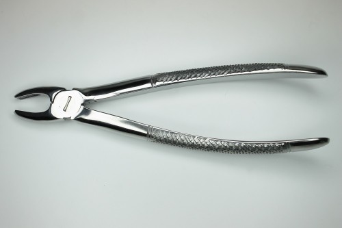 TOOTH EXTRACTOR CURVED FOR RIGHT LOWER MOLARS 165MM LONG